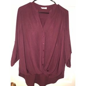 Drape front blouse